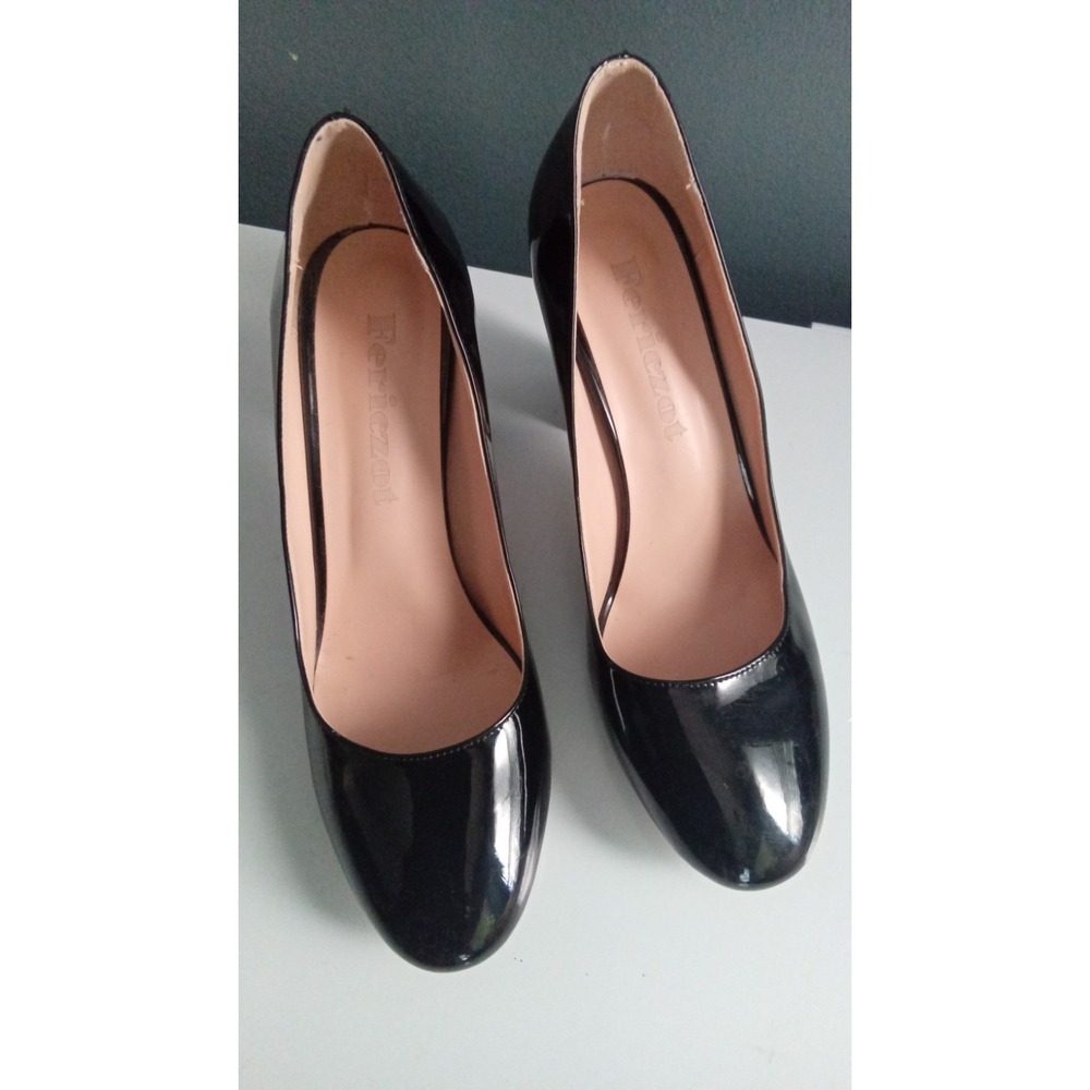 Fericzont Black Patent Leather‎ Pumps Classic Heels Career Shoes